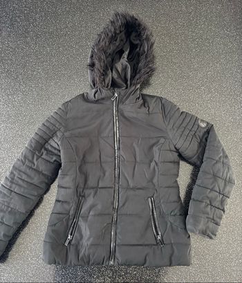 Kiabi - doudoune à capuche cintrée noire fille 12ans