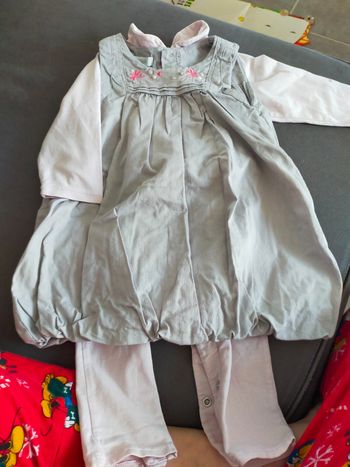 Ensemble grenouillère et robe 6 mois