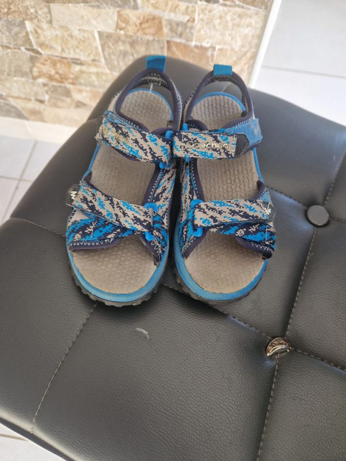 1 paire sandale bleu gris  mesure semelle 21 - photo numéro 3