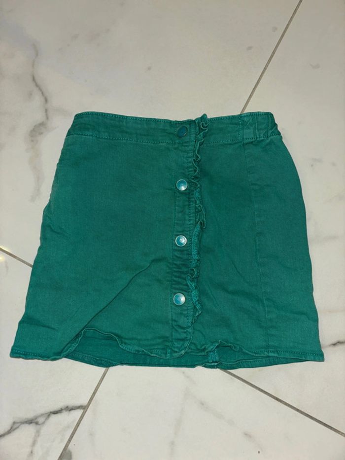 Jupe verte en jean tape à l’œil 8 ans