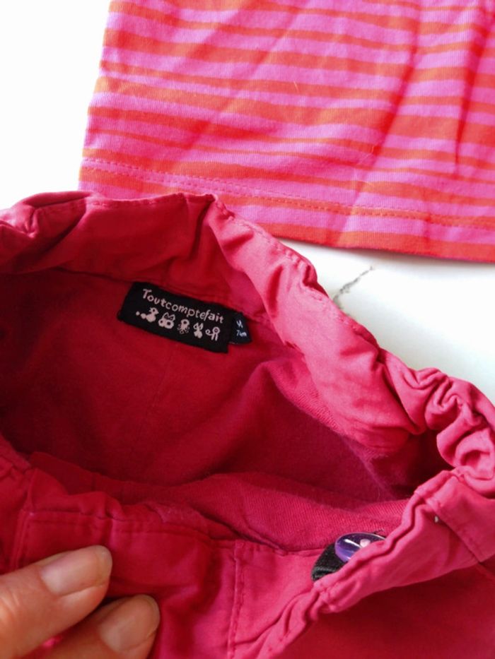 Lot pantalon t shirt bébé fille 12 mois - photo numéro 8