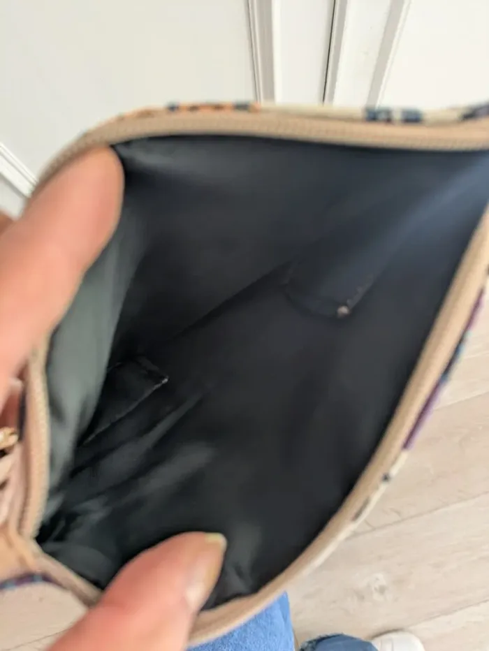 Sac à main en paille brodé – fleurs champêtres – style bohème chic - photo numéro 6