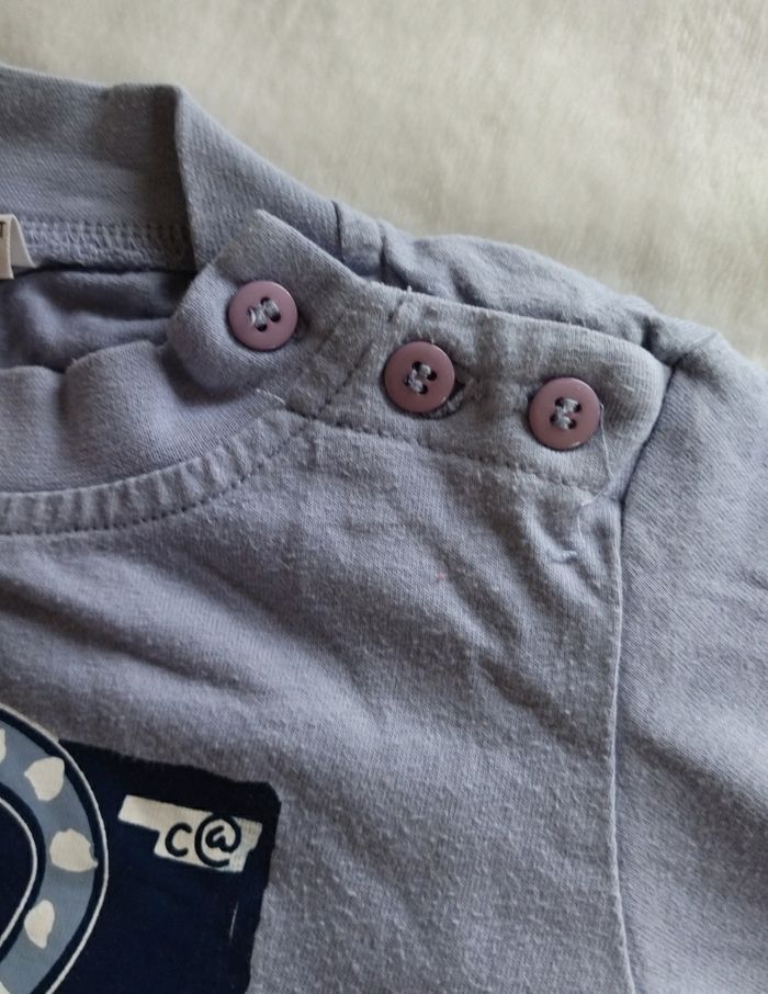 Ensemble Sweat bleu et pantalon bordeaux, Taille 18 mois - photo numéro 3