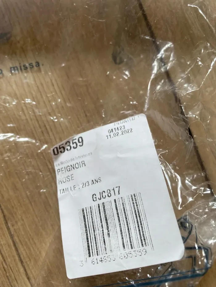 Peignoir rose gaze de coton éponge - photo numéro 2