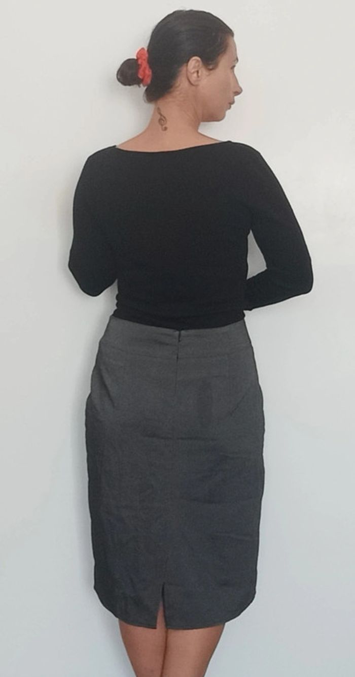 Jupe à pinces grise chic taille 44 - photo numéro 4
