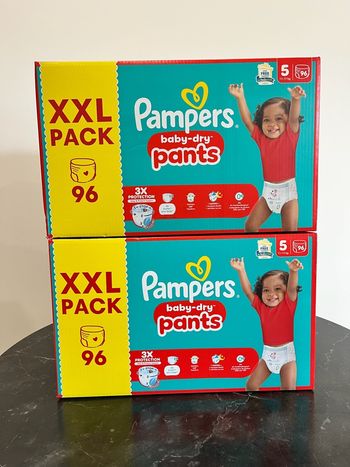 🔹 2 Packs Pampers Baby-Dry Pants Taille 5 XXL Pack – 192 pants – Neufs scellés