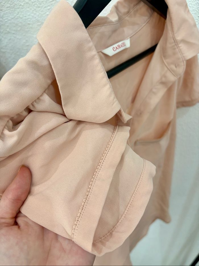 Chemisier manches courtes orange pastel Camaïeu - Taille 42 - photo numéro 5