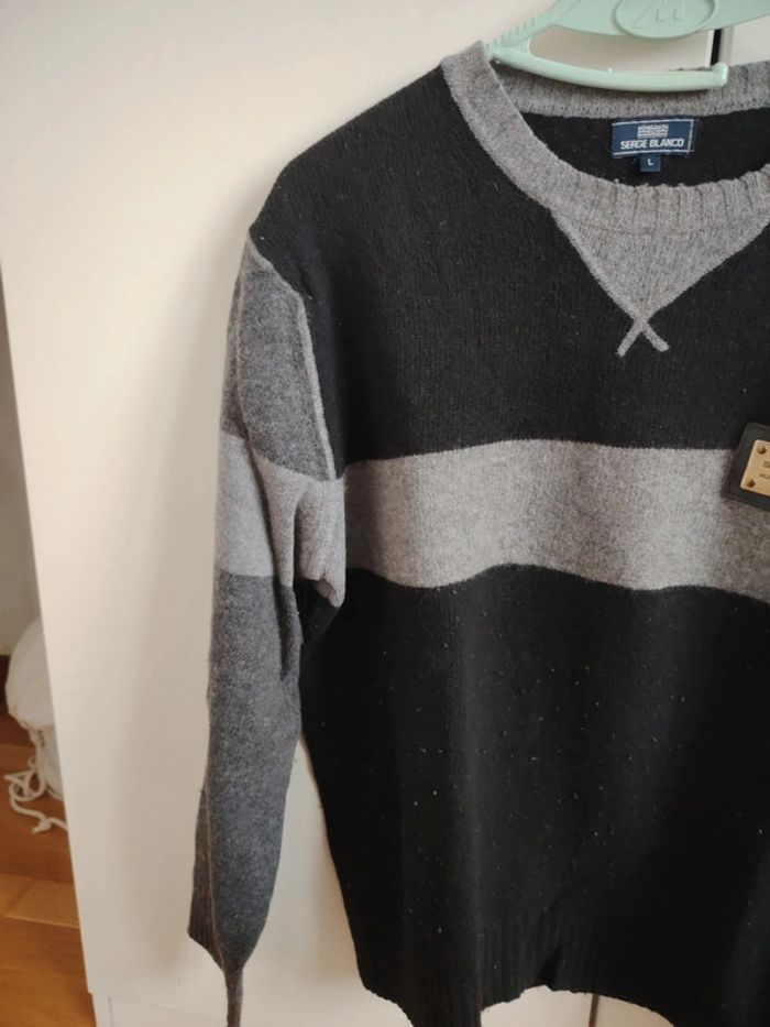 Pull en laine homme taille L Serge Blanco - photo numéro 3