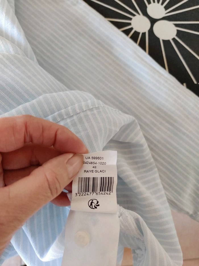 Chemise vintage rayée bleue - photo numéro 4