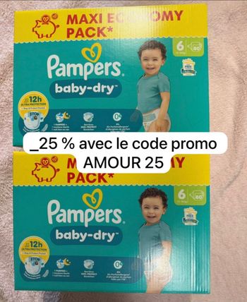 Deux  carton de couche pampers taille 6 normale 