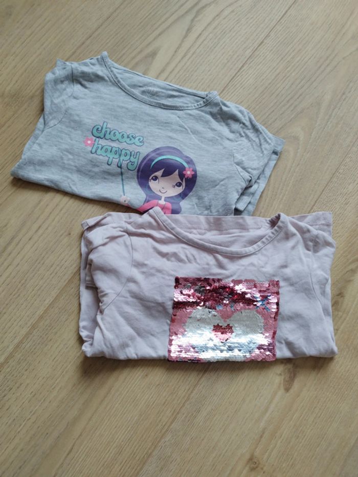 Lot de 2 teeshirt Manches longues fille 4 ans - photo numéro 2