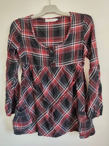Tunique carreaux rouge & noir – Taille S – Cache Cache
