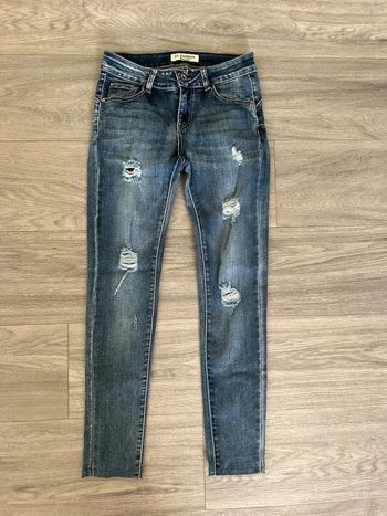 Jean denim skinny slim destroy bleu gris T36 S