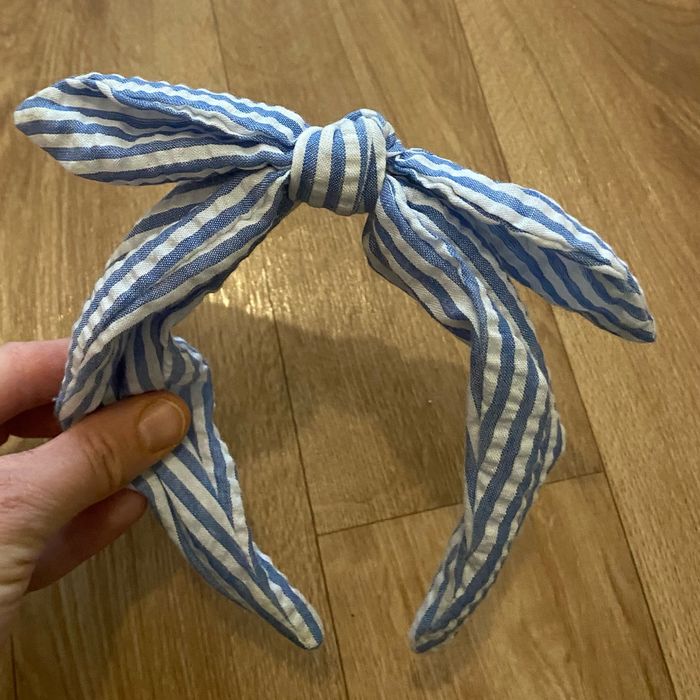 Serre tête à rayures bleues fille - photo numéro 4