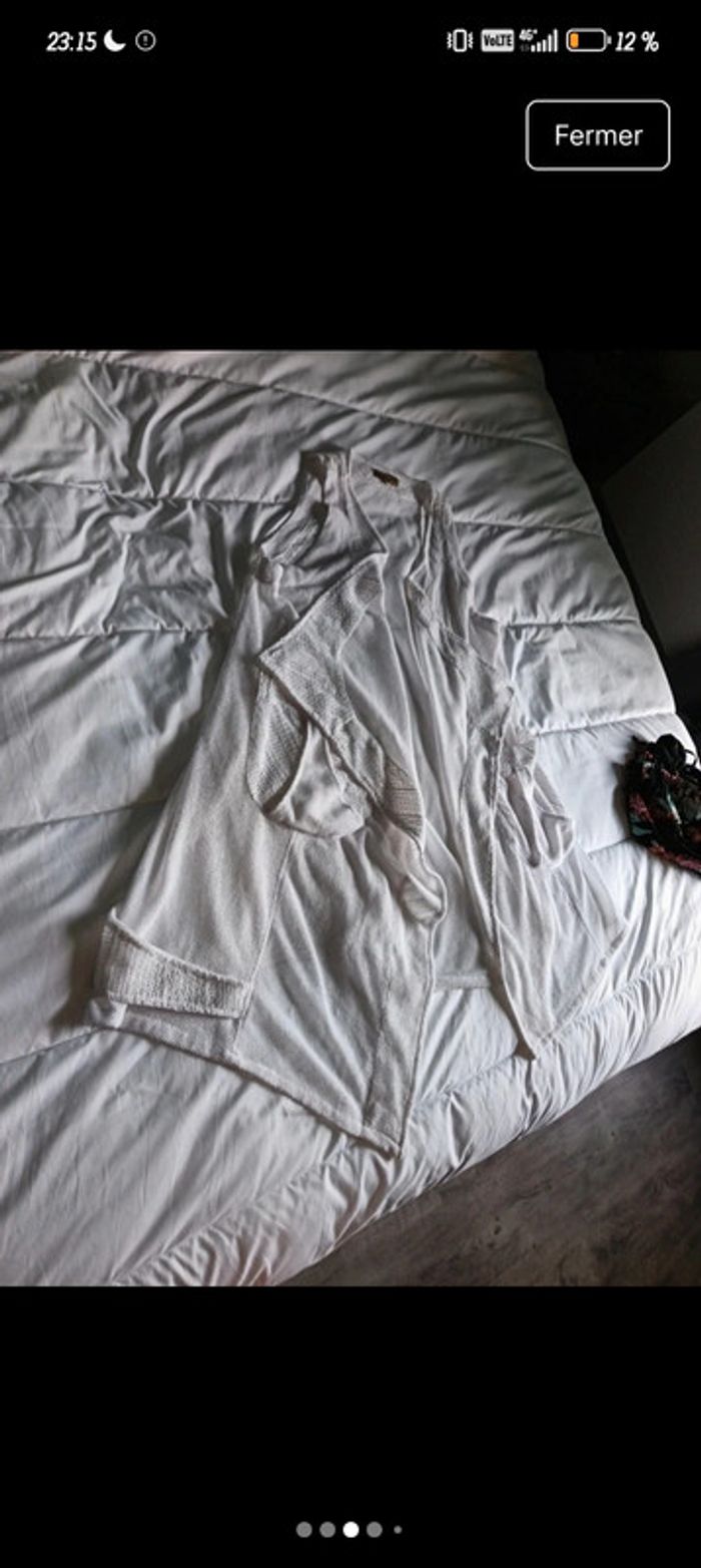 Gilet long sans manche FEMME blanc marque NESLAY - photo numéro 3