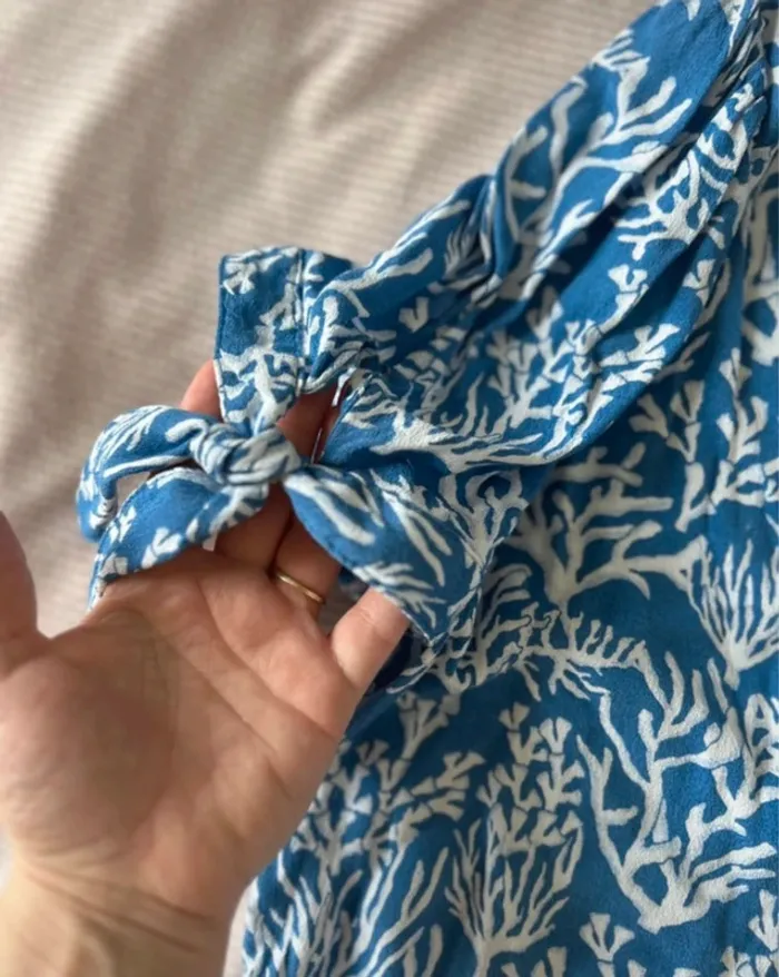 Chemisier bleu blanc Monoprix taille 38 - photo numéro 4