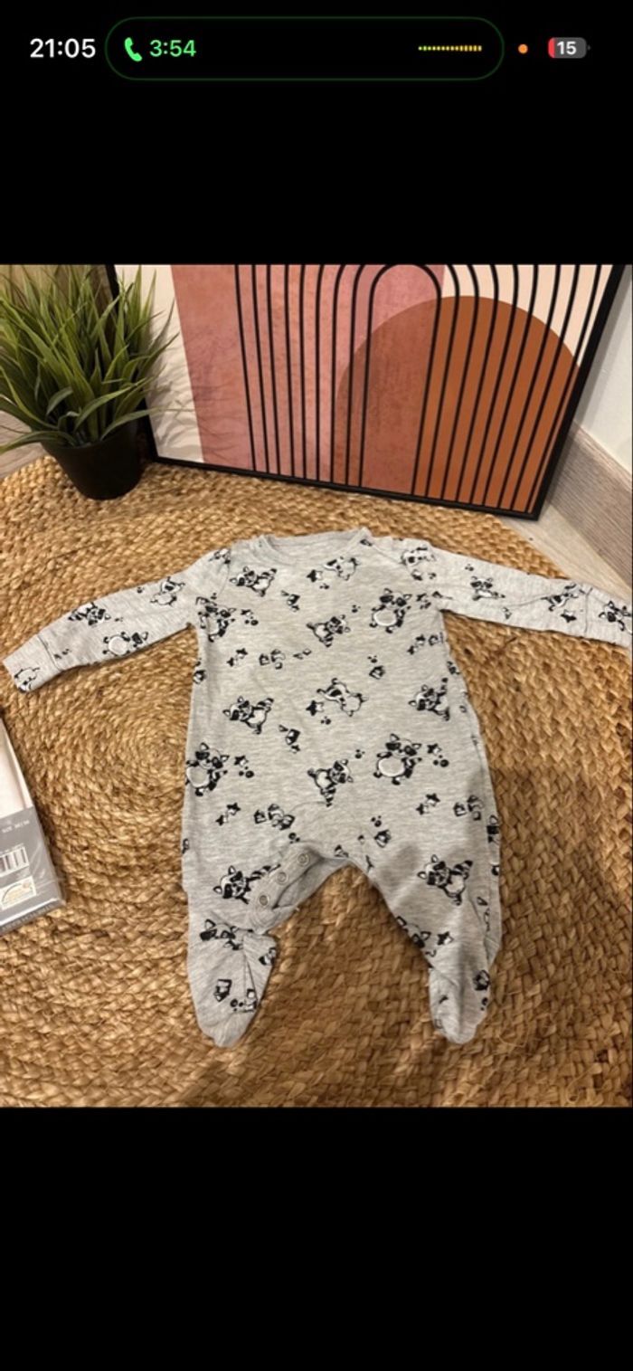 Pyjama fin bébé garçon taille 1 mois et body sans manches - photo numéro 3