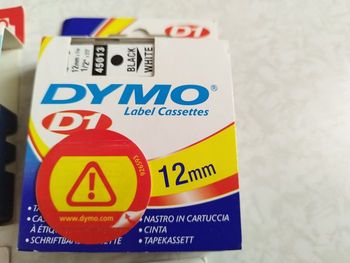 2 Dymo Original étiquettes 12mm 45013 Noir