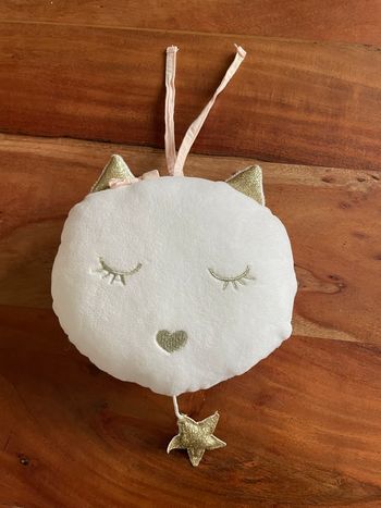 Doudou tête de chat musical La vie en rose 