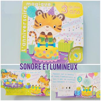 Livre sonore et lumineux fleurus : 🎶 L'Anniversaire magique de mes 3 ans 🎂