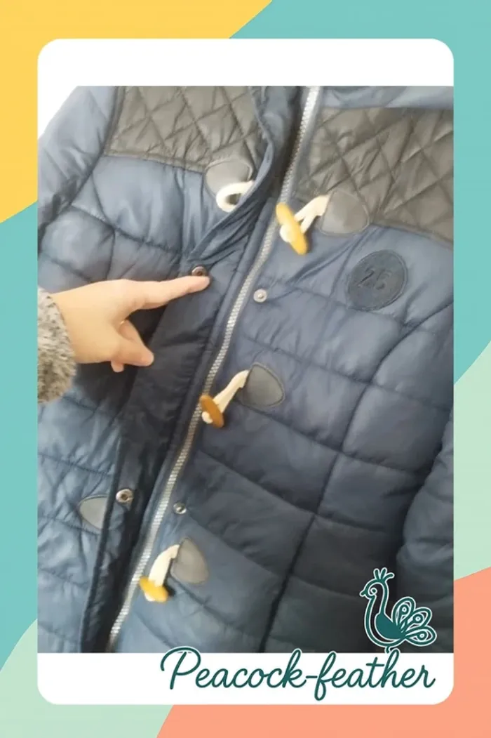 Manteau doudoune Kiabi 36 bleue - photo numéro 5