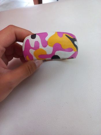 Bracelet manchette neuf rose jaune noir