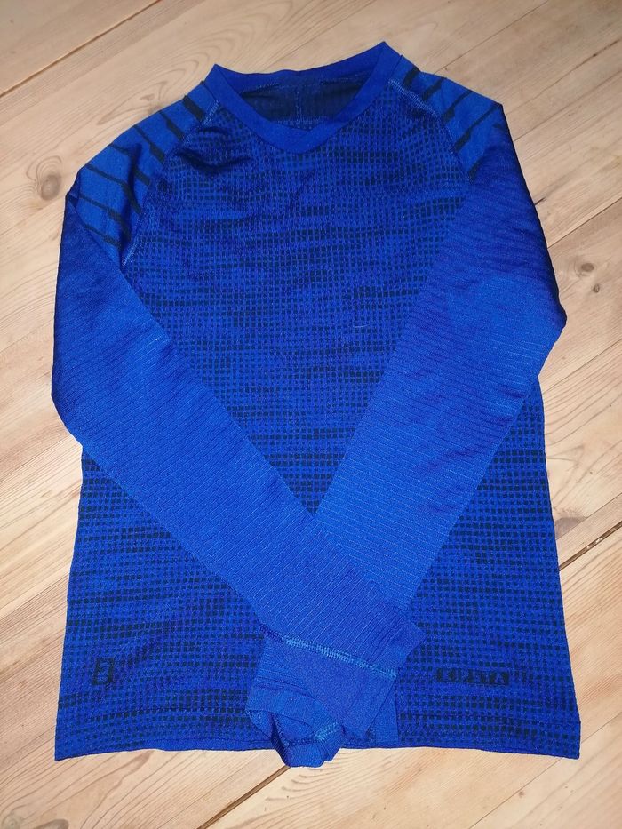 T-shirt sport technique Kipsa col V manches longues garçon 12/13 ans ans - photo numéro 2