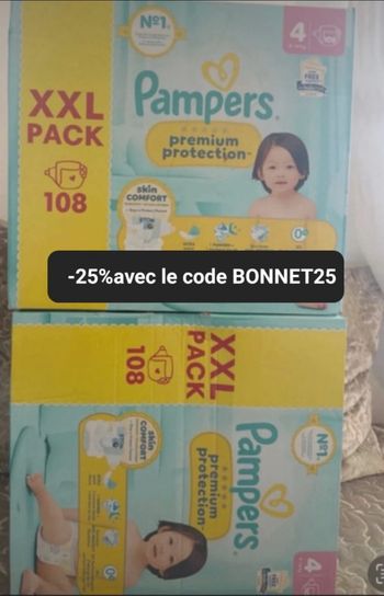 Deux XXL carton de couche pampers taille 4 preuim