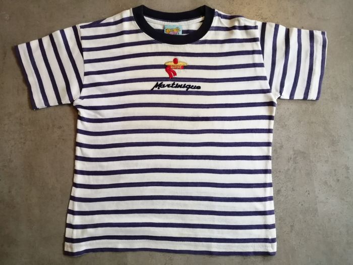 T shirt Martinique rayé marine et blanc Taille 4 ans - photo numéro 2