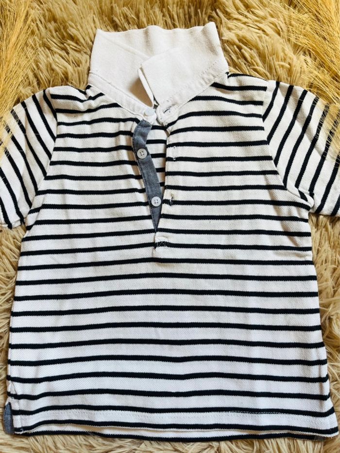 Polo manches courtes marinière - photo numéro 2