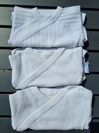Lot de 3 bodies blanc naissance
