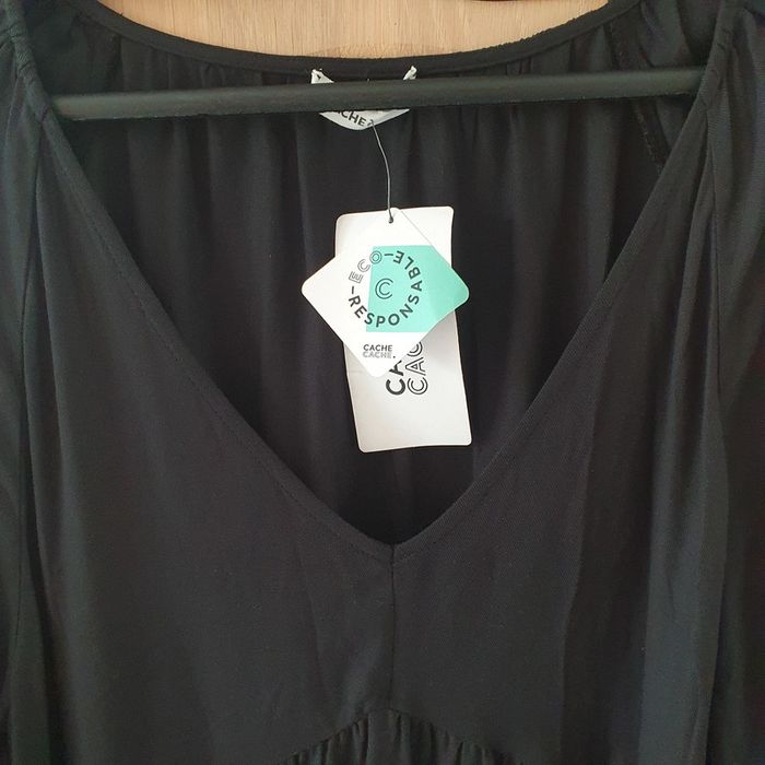 Magnifique Robe tunique noire col en V Taille 42 Cache-cache - photo numéro 2