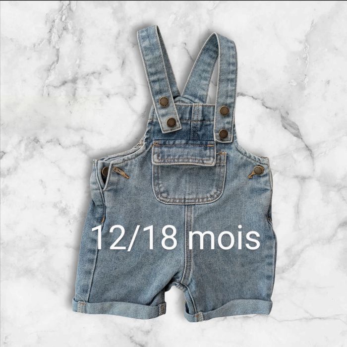 Salopette short en jean bébé