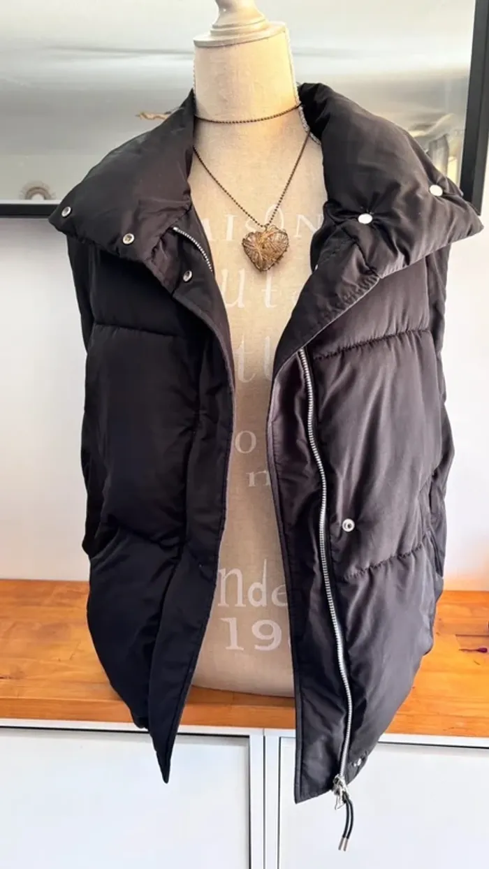 💕 veste sans manche noire taille 34 XS #bershka