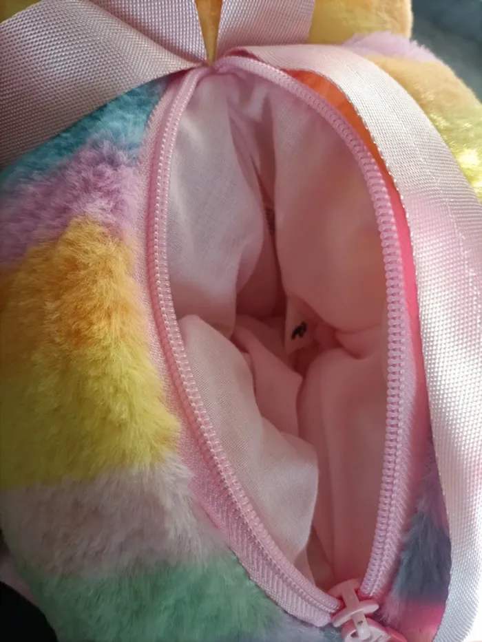 Sac à dos peluche lama Arc en ciel - photo numéro 3