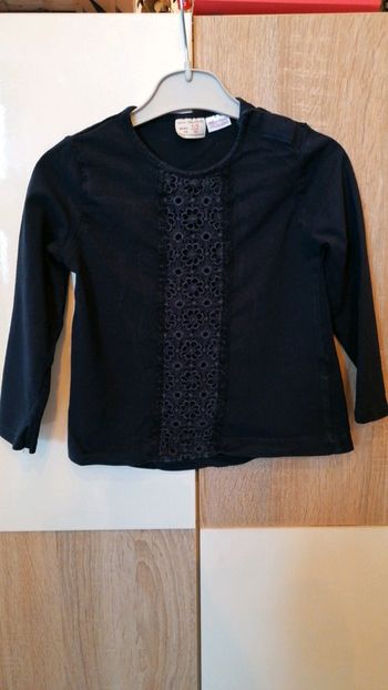 T-shirt manches longues bleu marine Zara 2/3 ans