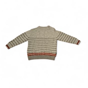 Pull chaud rayé gris 2 ans Okaidi