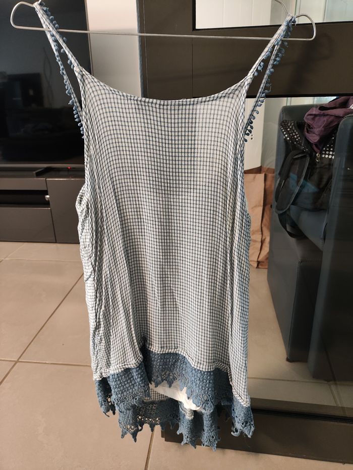 Débardeur Kiabi bleu et blanc – Taille 42 – Bon état - photo numéro 3