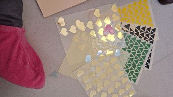 Lot gommette cœur doré triangle