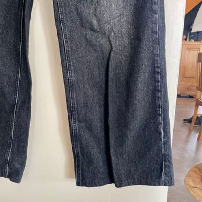 Jean droit noir Stradivarius taille 42 coupe large D92 denim brut délavé V063 - photo numéro 2