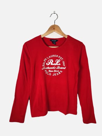 T-shirt Manches Longues Ralph Lauren Rouge - Taille XL Enfant (16 ans)