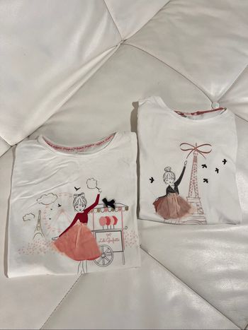 Lot de deux t-shirt Lilly gaufrette taille 12 ans