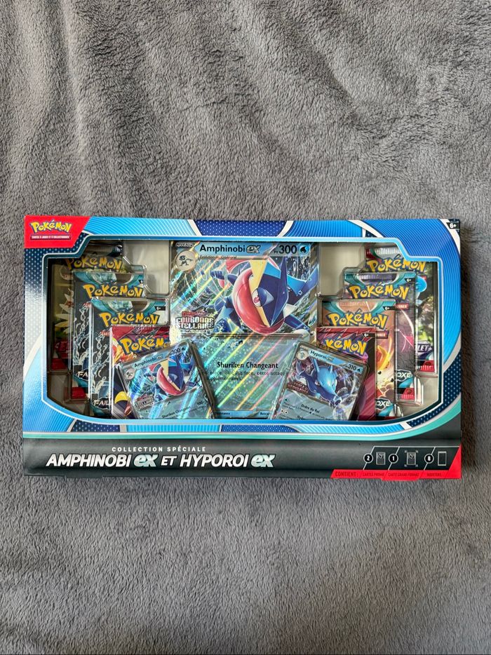 Pokémon Coffret Spécial Noël Amphinobi EX & Hyporoi EX – 6 Boosters + Cartes Promo