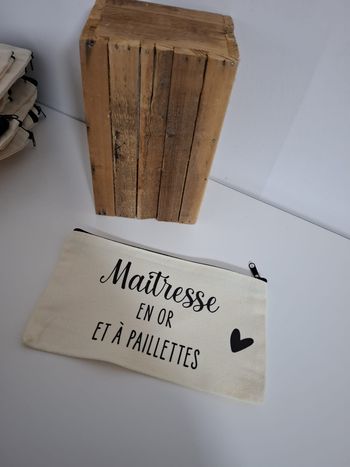 Pochette personnalisée - maitresse - fin d année scolaire 