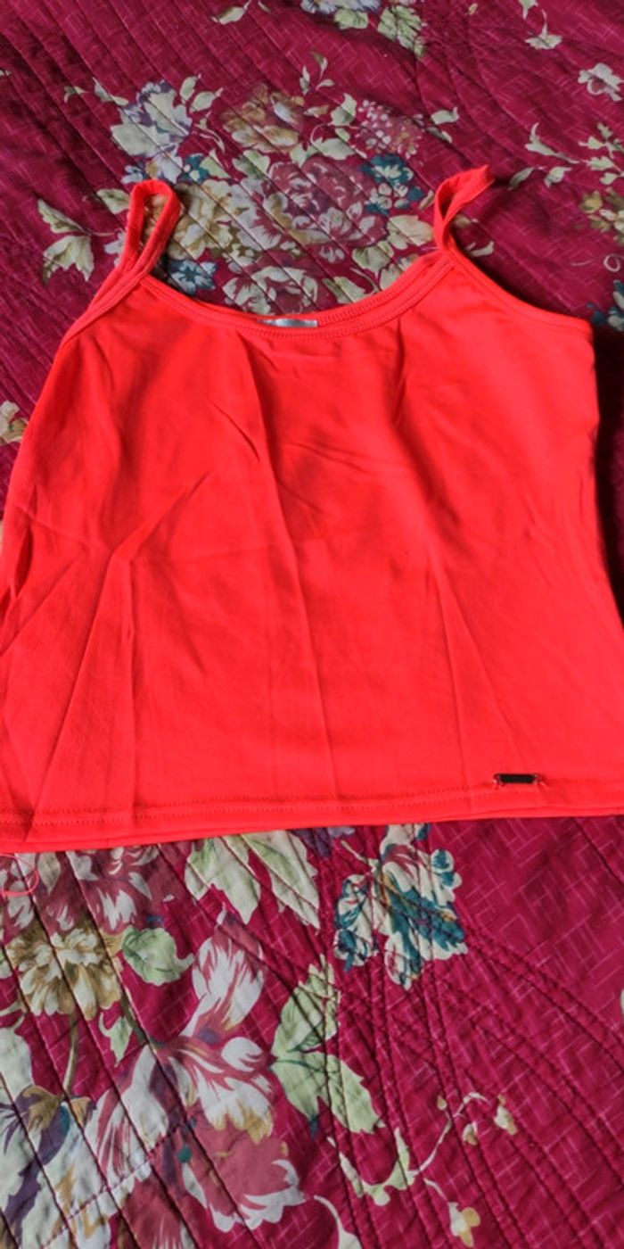 Débardeur orange fluo