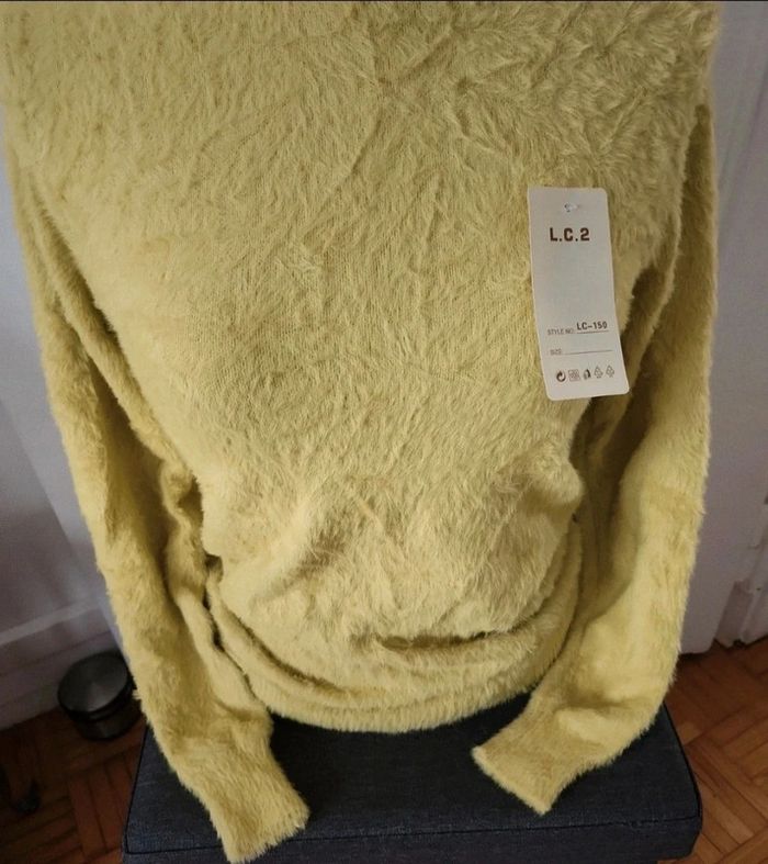 Pull col roulé vert pomme - photo numéro 3