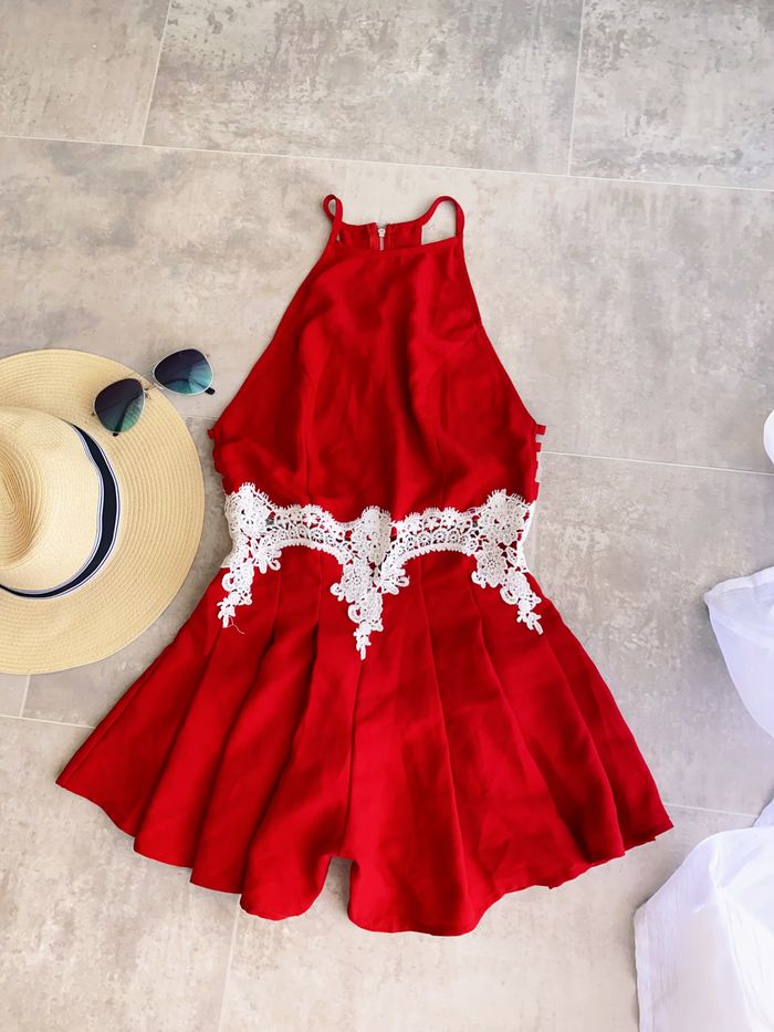 Jumpsuit bordeaux chic T.M – détails en dentelle, coupe élégante & sophistiquée - photo numéro 5