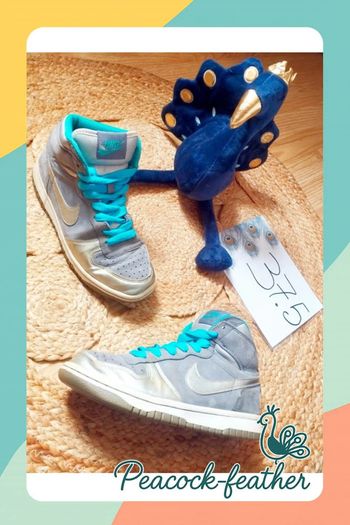 Baskets Nike grises turquoise 37.5