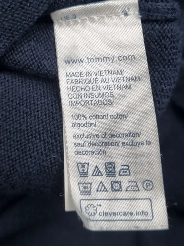 Sweat à capuche Tommy Hilfiger Bleu Marine – Taille M Homme (mesures en photos) - photo numéro 9