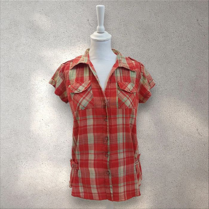Chemise manches courtes en coton ajustable imprimé dans le dos taille L - photo numéro 2